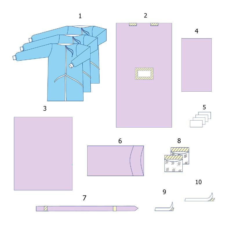 Комплект одягу та покриттів операційних для лапароскопії №11 Taipan-Pharm стерильний
